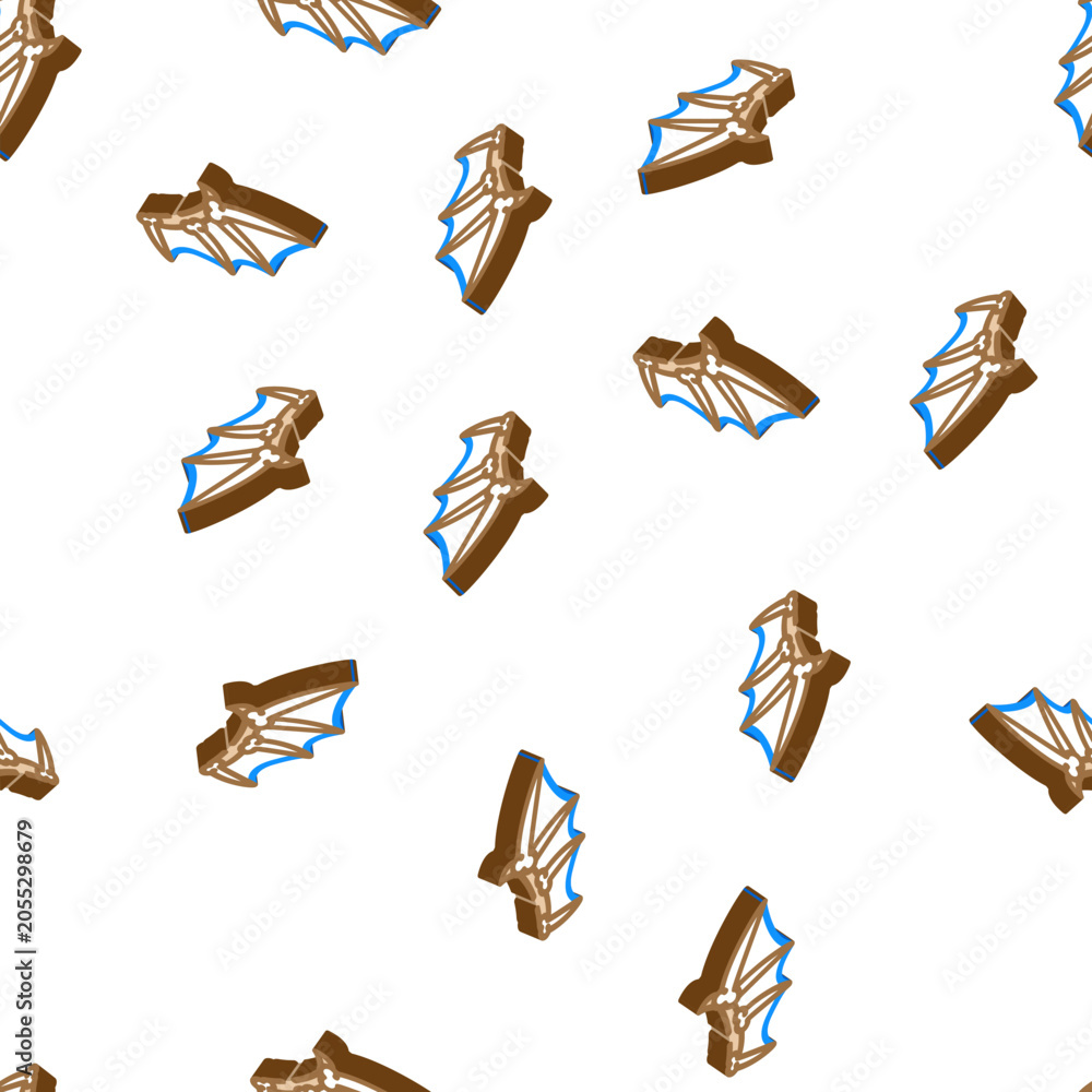 Naklejka premium bones of wing isometric seamless pattern. bones of wing sign illustration