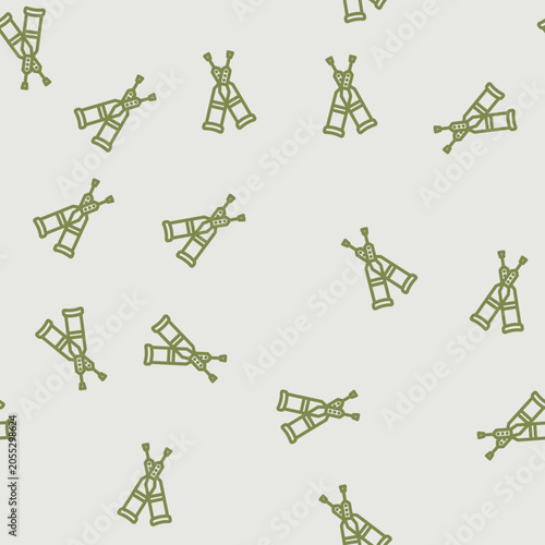 Bild auf Leinwand walking crutches fracture injury line seamless pattern walking crutches fracture