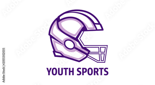Abstract American Football Helmet Logo For Youth Sports Teams And League Branding