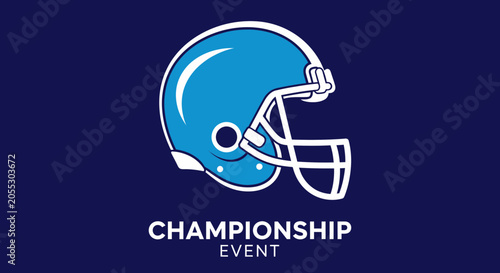 American Football Championship Event Logo On Navy Blue Background Design