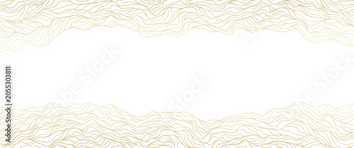 Topographic Landscape Frame with flowing contour lines, layered terrain waves and wide blank center. Abstract map background with topographic landscape frame, vector illustration