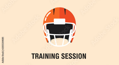 American Football Helmet Vector Graphic Illustrating Training Session Against Pastel Backdrop