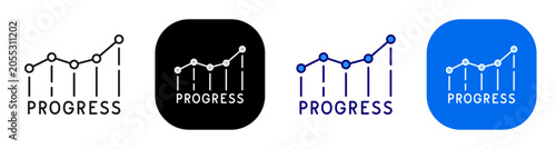 Canvastavla Progress trend chart with label for tracking achievement and performance status