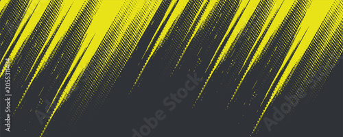 Abstract Yellow Brush Strokes on Dark Grey Background