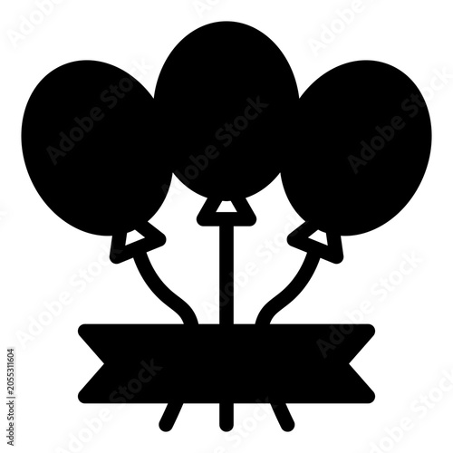 balloon glyph icon vector illustration isolated on white background