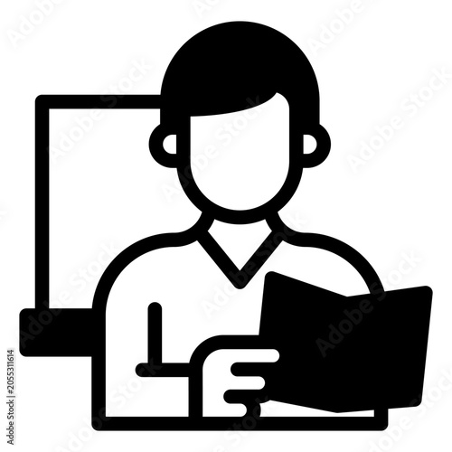 teacher glyph icon vector illustration isolated on white background