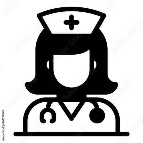 nurse glyph icon vector illustration isolated on white background