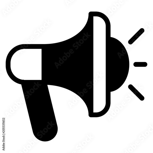 megaphone glyph icon vector illustration isolated on white background