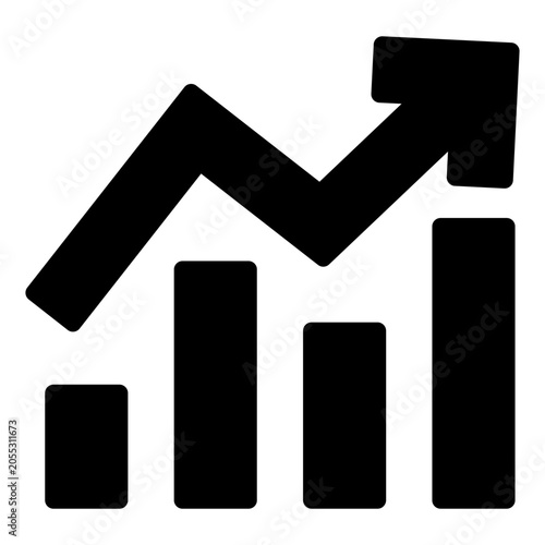 growth glyph icon vector illustration isolated on white background