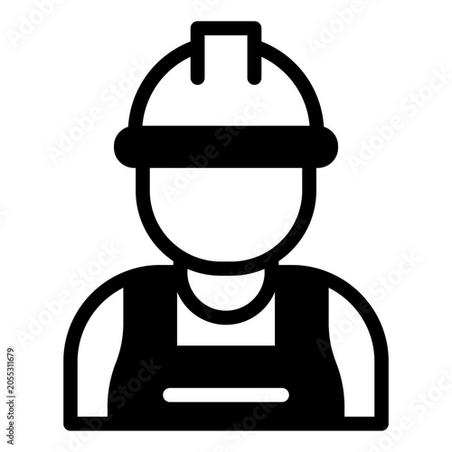 worker glyph icon vector illustration isolated on white background