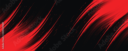Halftone dots red and blue color pattern gradient grunge texture background. Dot pop art comic sport style vector illustration.