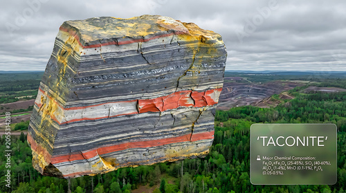 Taconite Specimen Mesabi Range Minnesota USA Ultra Realistic Geological RAW Photograph Iron Formation