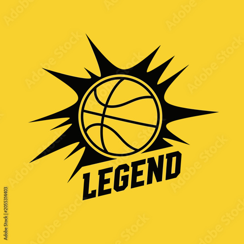 Dynamic Basketball Legend Emblem Bursting With Energy Vibrant Graphic