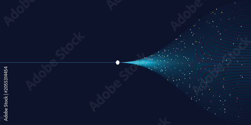 Abstract Data Stream Funnel with Glowing Particle Connections Featuring Artificial Intelligence Big Data Processing and Digital Technology Background