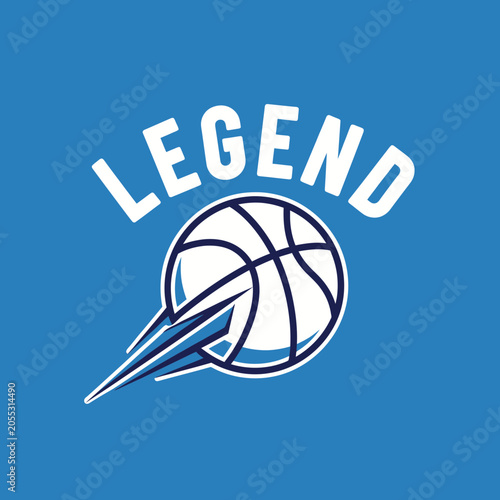Dynamic Basketball Legend With Motion Effect Blue Background