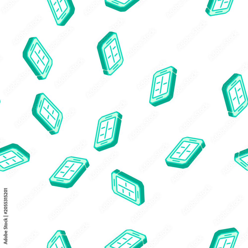 Fototapeta premium tray canteen isometric seamless pattern. tray canteen sign illustration