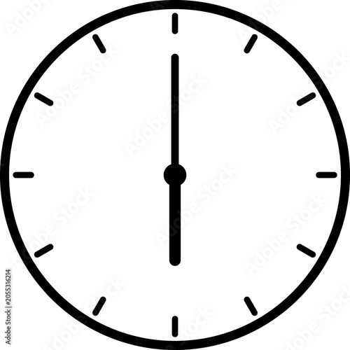Foto A simple clock face that shows just 6 o'clock