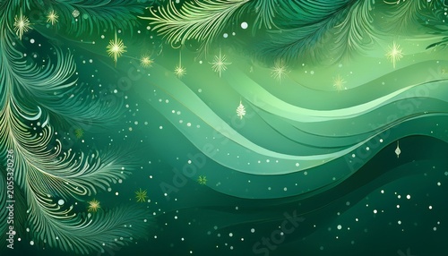 Abstract Green Christmas Winter Background