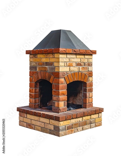 Brick Outdoor Fireplace Patio Heater.