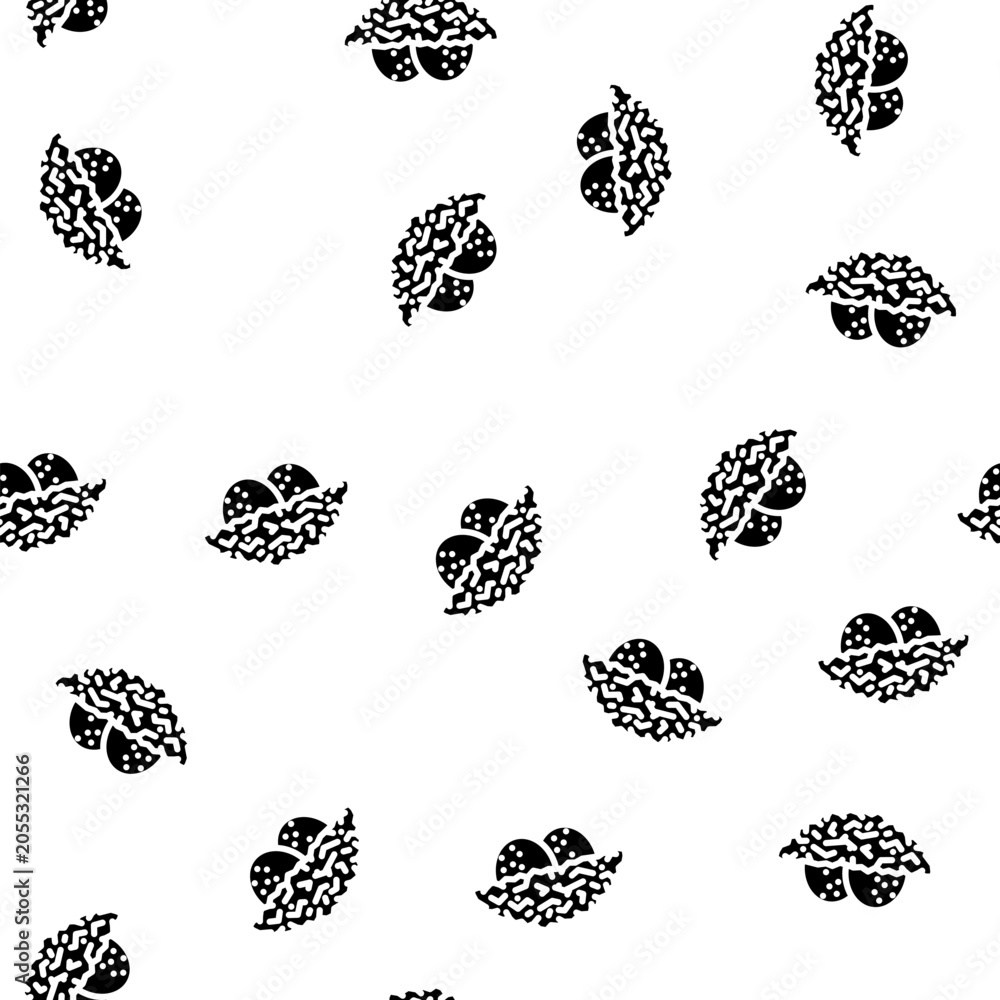 Fototapeta premium nest with bird eggs glyph vector seamless pattern. nest with bird eggs signthin illustration