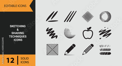 Sketching and Shading Techniques Solid Icons for Drawing Skill Development