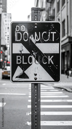 Do Not Block Street Sign Urban.