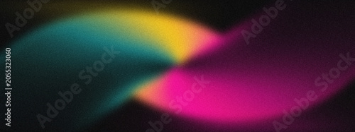 Abstract grainy background featuring a vibrant blend of magenta, yellow, and teal colors, creating a dynamic and visually striking design.