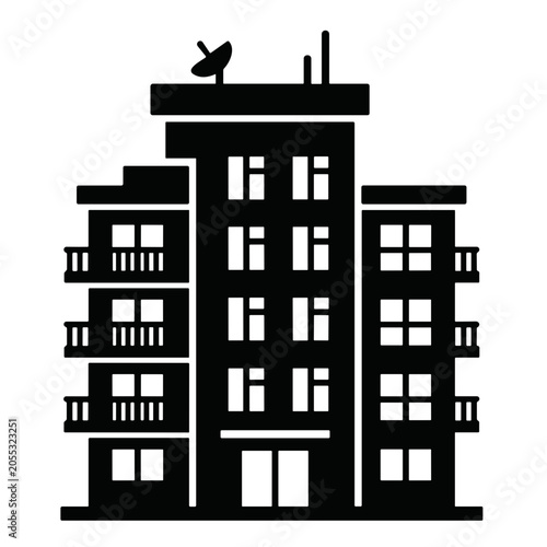 Canvastavla vector illustration of a building apartment
