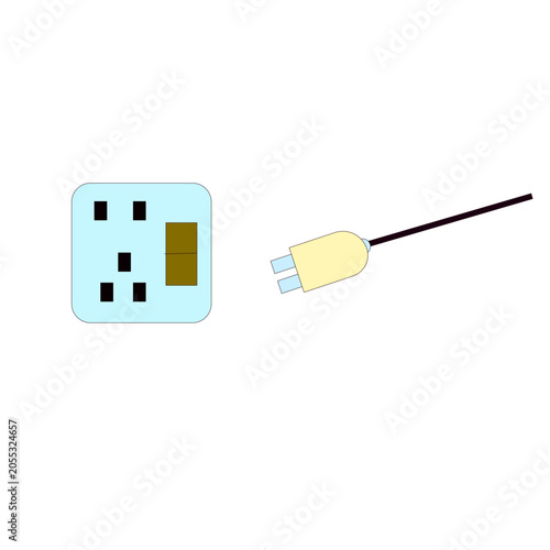 Minimalist Power Plug with Wall Socket Socket
