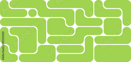 Cuadro en lienzo Bento grid rounded blocks pattern, lime green modular tiles with soft corners on