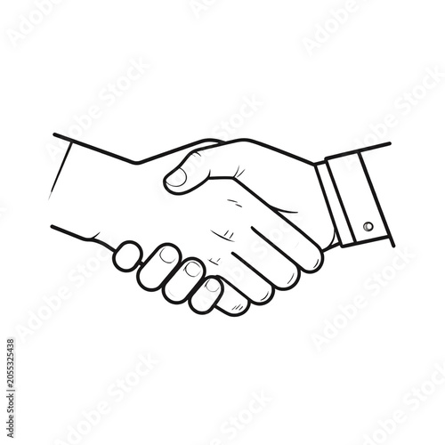 Business Handshake Line Art Icon Symbolizing Partnership Agreement Business Handshake Line Art Icon Symbolizing Partnership Agreement