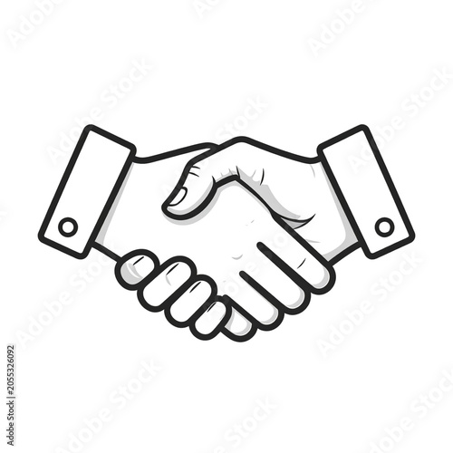 Business Handshake Line Art Icon Symbolizing Partnership Agreement Business Handshake Line Art Icon Symbolizing Partnership Agreement