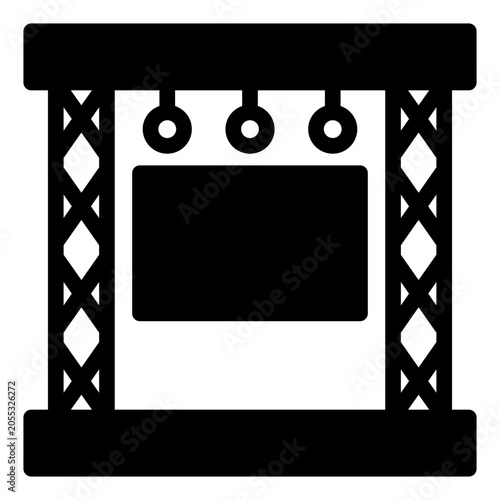 Fényképezés halftime show glyph icon vector illustration isolated on white background