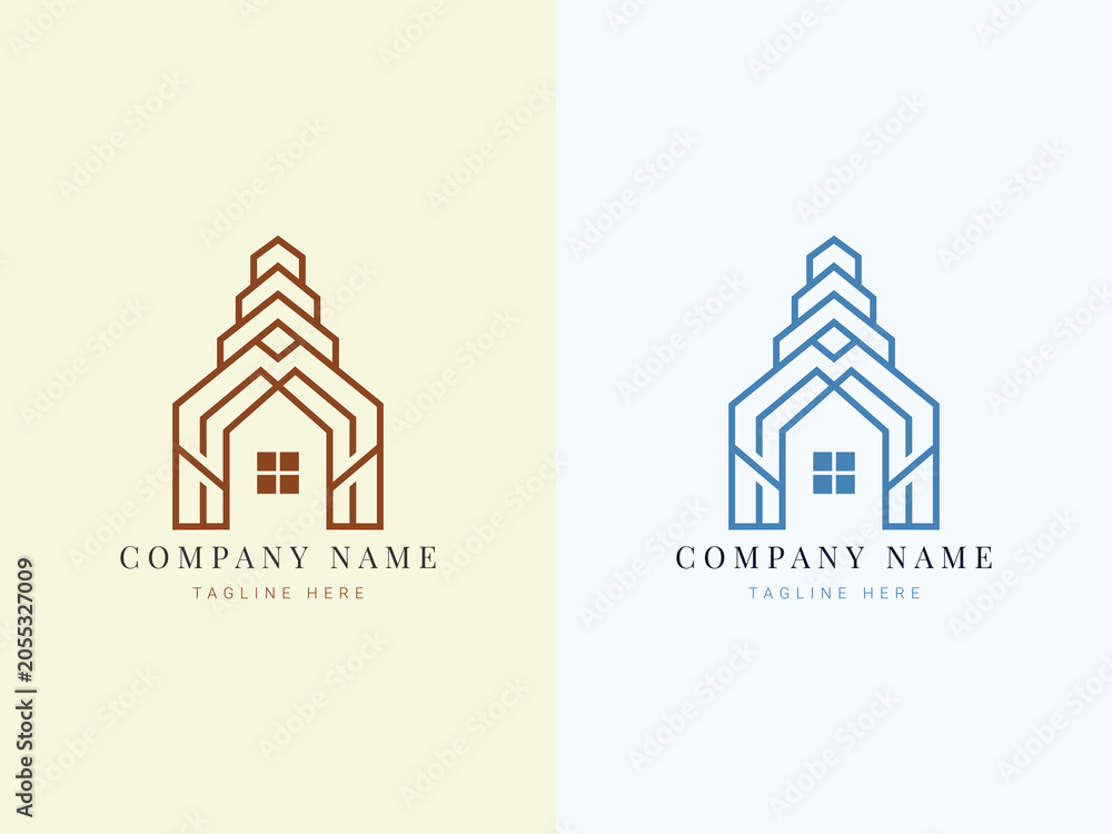 Obraz premium Geometric house and building logo design