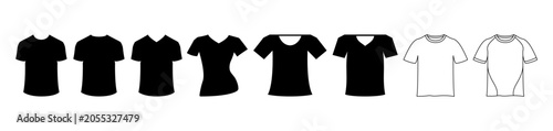 Obraz na płótnie Black t-shirt clipart collection