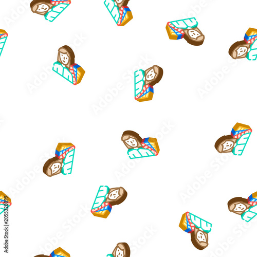 Tableau sur toile colorist designer woman job isometric seamless pattern