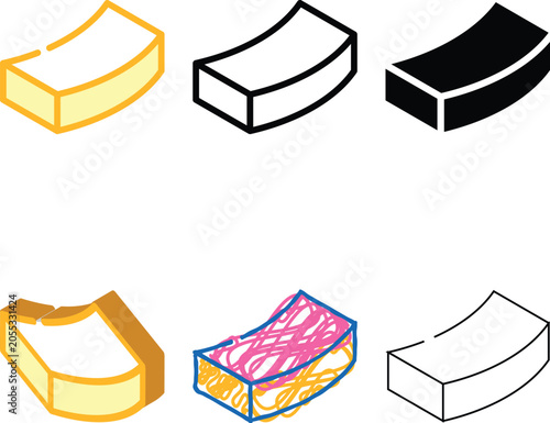 Cuadro en lienzo curved brick color icon vector