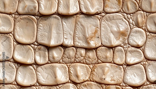 A close-up view of a crocodile's scaly skin texture on its body