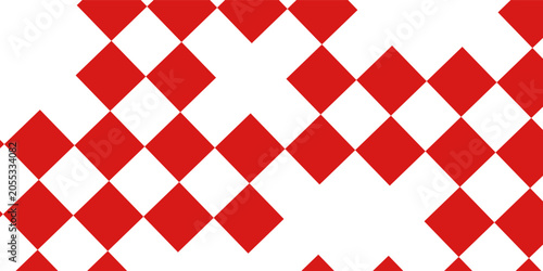 Vászonkép Red and white checkerboard pattern