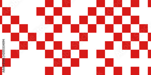 Vászonkép Red and white checkerboard pattern