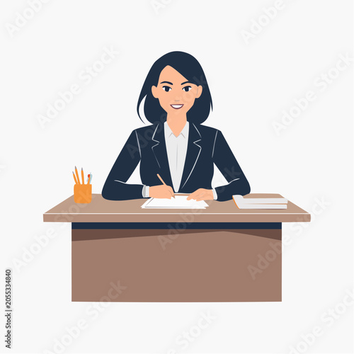 Businesswoman working at desk