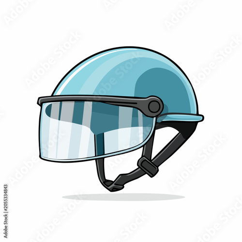 Blue Helmet with Clear Visor