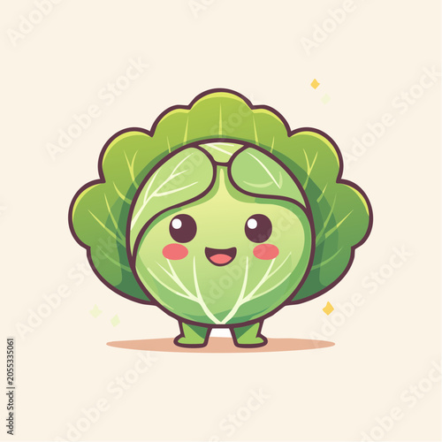Cute Kawaii Cabbage Character