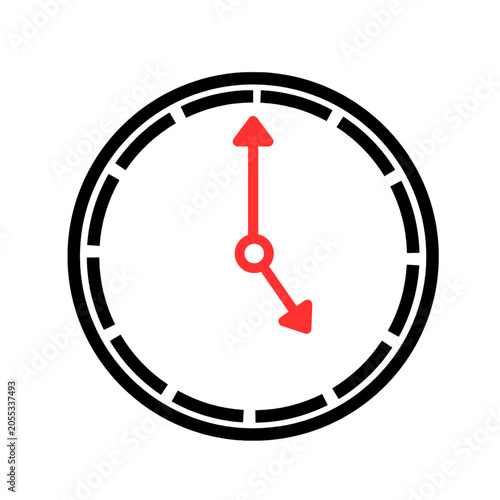 Tableau sur toile Simple Five O’Clock Clock Symbol