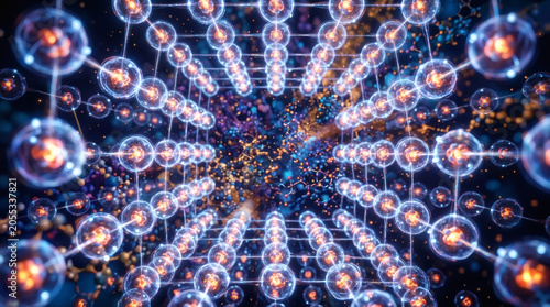 Neon Lights Forming A Web Pattern.