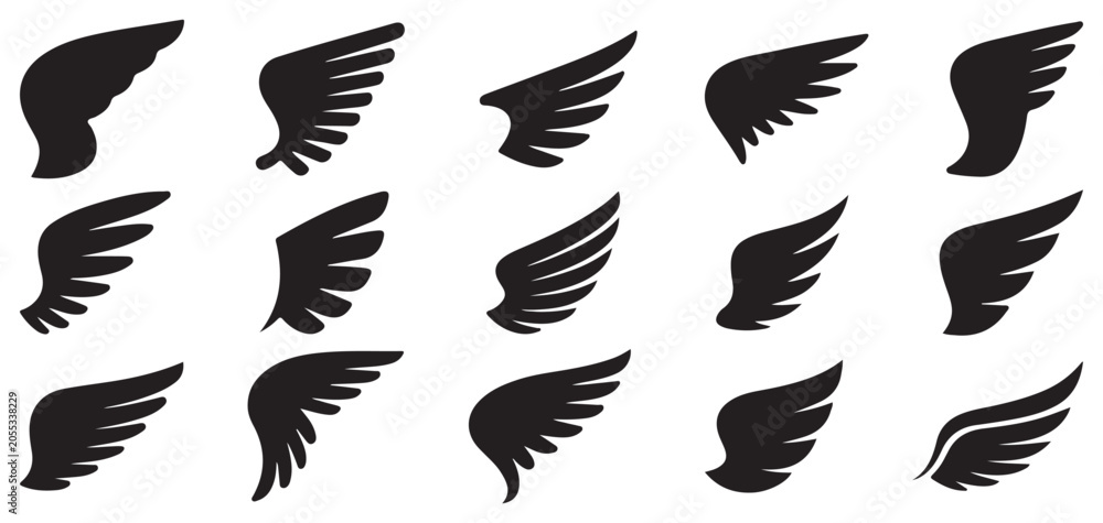 Obraz premium Sleek upward p vector illustration eps 10ointing wing silhouettes for success and growth