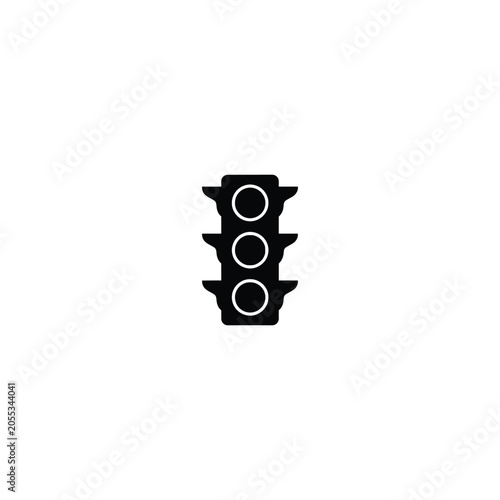 Black traffic light with white circles on white background road sign transportation