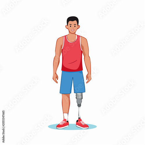 Man with Prosthetic Leg Standing