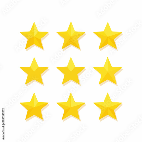 Nine Yellow Stars Arranged in a Grid