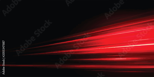 Fotografía Abstract red light speed motion trails on black background with abstract backgro